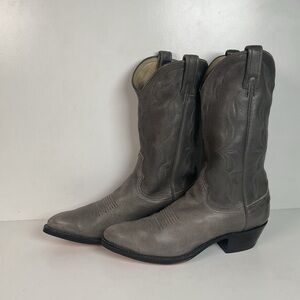 Vintage Dan Post Grey Elk Skin Cowboy Boots | USA Made | Men's 10.5 D